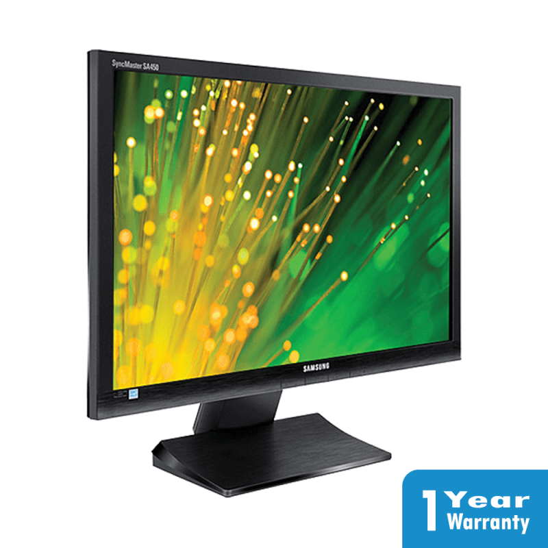 a computer monitor with a green and yellow image