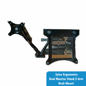 Sylex Ergonomics Dual Monitor Stand 2 Arm Desk Mount with Laptop Tray Stand VESA - Image 2