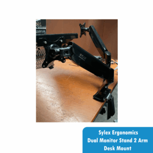 Sylex Ergonomics Dual Monitor Stand 2 Arm Desk Mount with Laptop Tray Stand VESA - Image 3