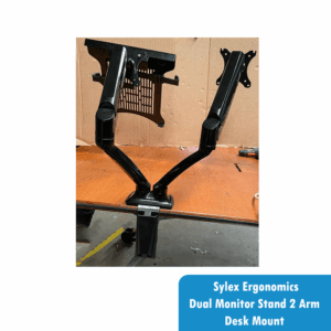 Sylex Ergonomics Dual Monitor Stand 2 Arm Desk Mount with Laptop Tray Stand VESA - Image 4